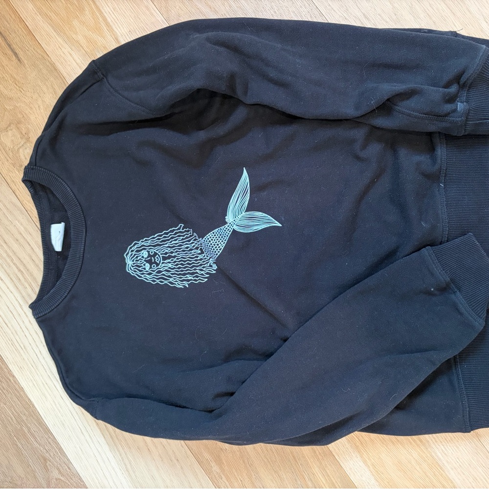 Black Sweatshirt with Mermaid Design From Small Cali Buisness